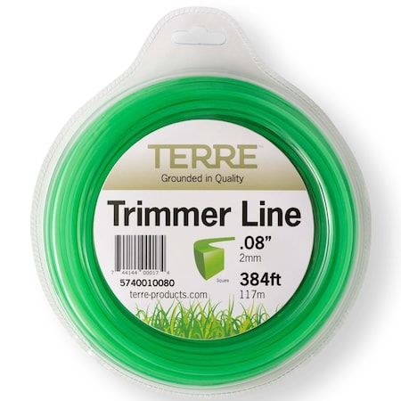 T Terre Commercial Grade .08 Square Trimmer Line 1 lb. Weed Eater Trimmer String Line Length 384 ft. 5740010080